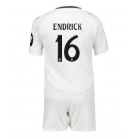 Real Madrid Endrick #16 Koti Peliasu Lasten 2024-25 Lyhythihainen (+ Lyhyet housut)